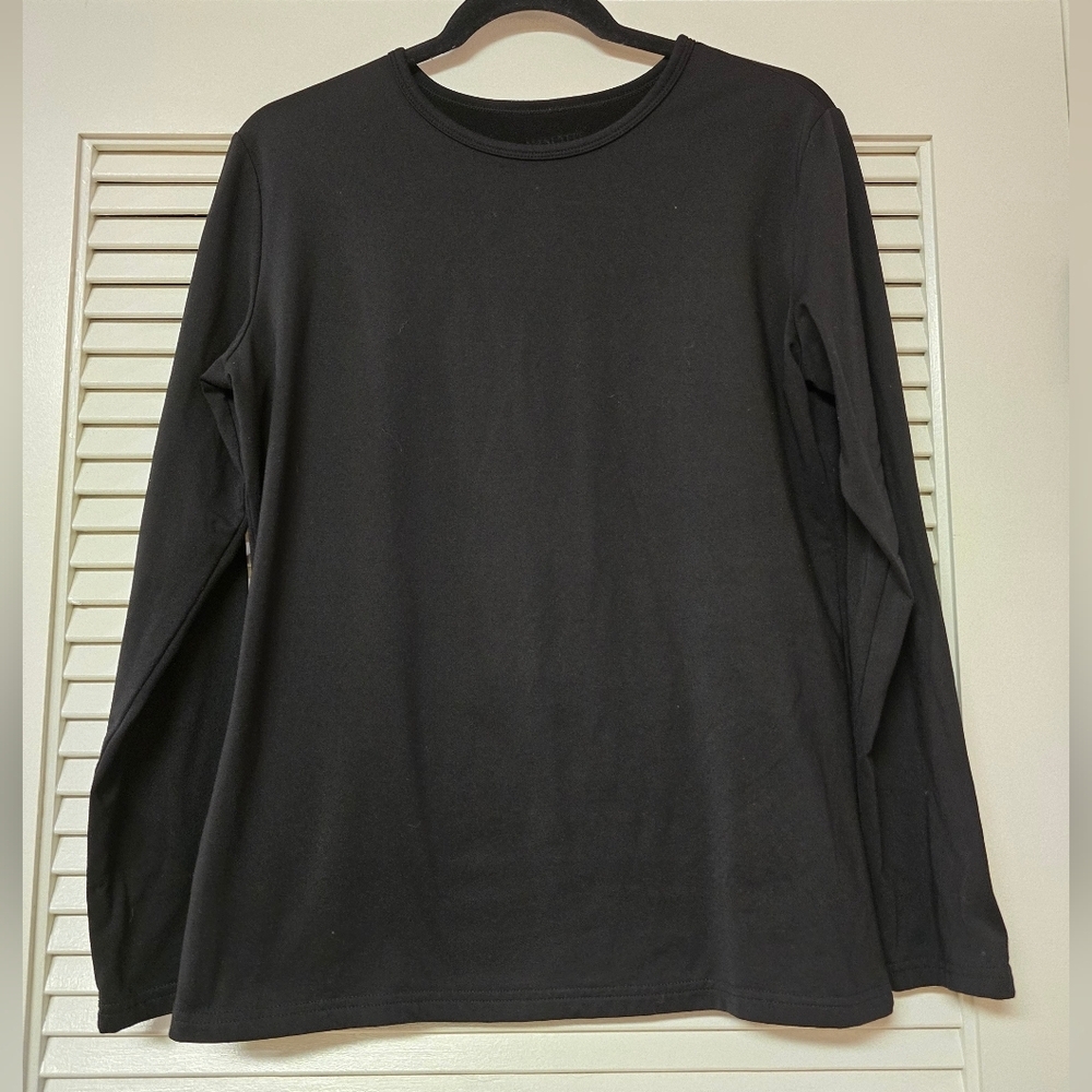 (Unisex) Black Long-Sleeve Athletic Activewear Top